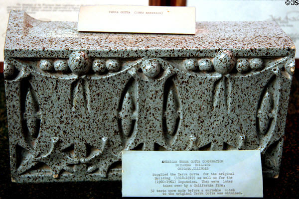 American Terra Cotta Co. block used in Farmer's & Merchant's Union Bank at Bank's museum. Columbus, WI.