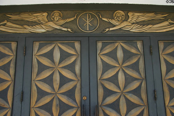 Door design details of Annunciation Greek Orthodox Church. Milwaukee, WI.