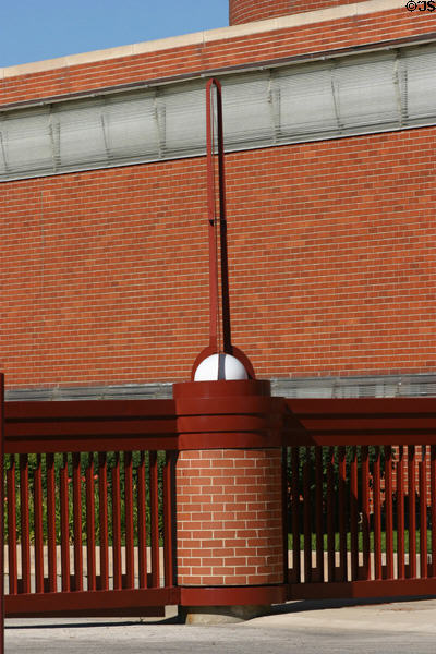 Fence & lamp stand of SC Johnson Wax complex. Racine, WI.