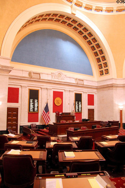 Senate Chamber in West Virginia State Capitol. Charleston, WV.