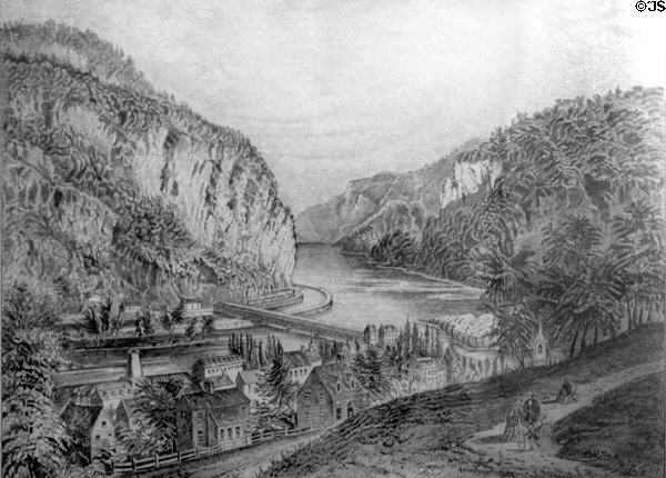 Graphic of Harpers Ferry, VA (May 1863) at West Virginia State Museum. Charleston, WV.