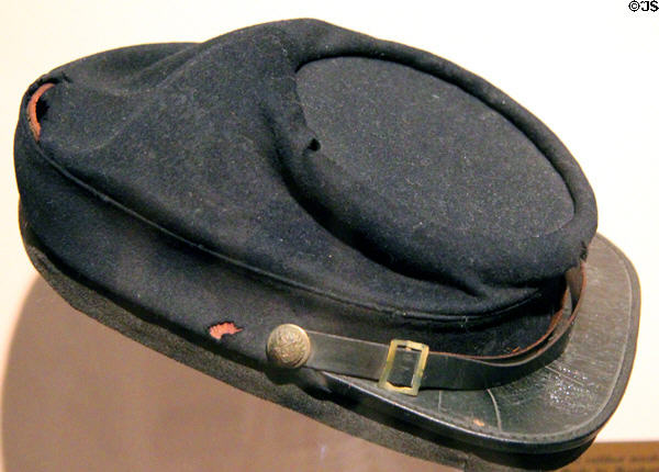 Hat worn by Pvt. George Huddleston while serving in the 22nd VA Infantry (CSA) at West Virginia State Museum. Charleston, WV.