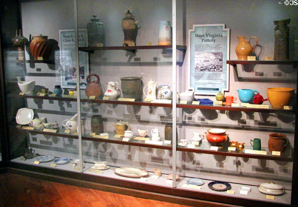 Collection of WV pottery at West Virginia State Museum. Charleston, WV.