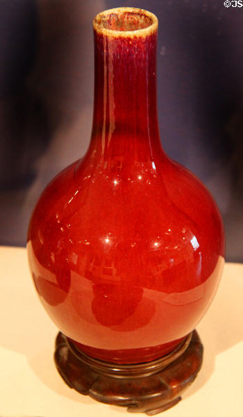 Chinese porcelain Oxblood vase (19th C) at Huntington Museum of Art. Huntington, WV.