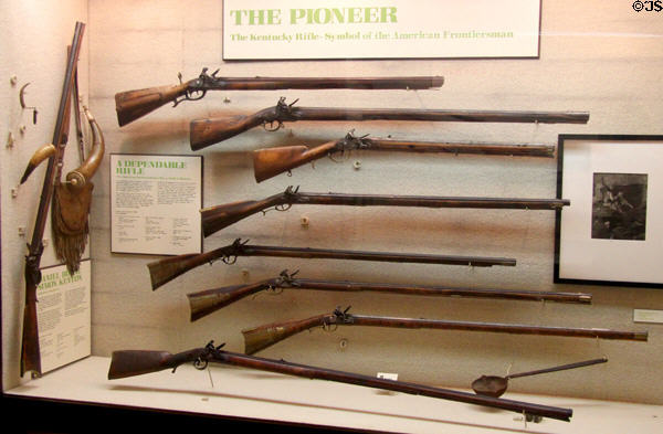Kentucky rifle display at Huntington Museum of Art. Huntington, WV.