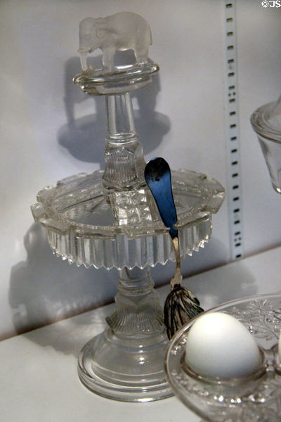 Jumbo pattern spoon rack (1884) by David Barker of Canton Glass Co., Canton, OH in glass gallery at Huntington Museum of Art. Huntington, WV.
