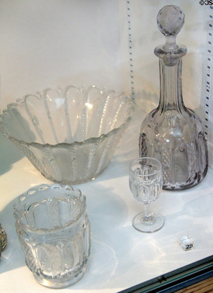 Pressed glass display (c1890's) by Huntington Glass Co. at Huntington Museum of Art. Huntington, WV.