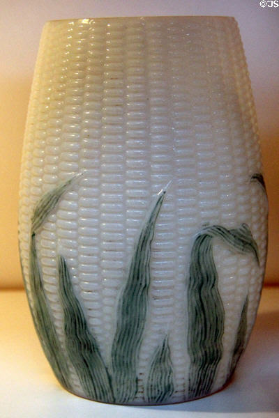 Glass Celery dish (1889) with Maize pattern, Libbey Glass Co., Toledo, OH at Huntington Museum of Art. Huntington, WV.