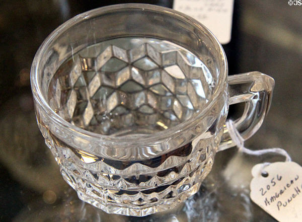 American crystal punch cup (c1917-27) at Fostoria Glass Museum. Moundsville, WV.