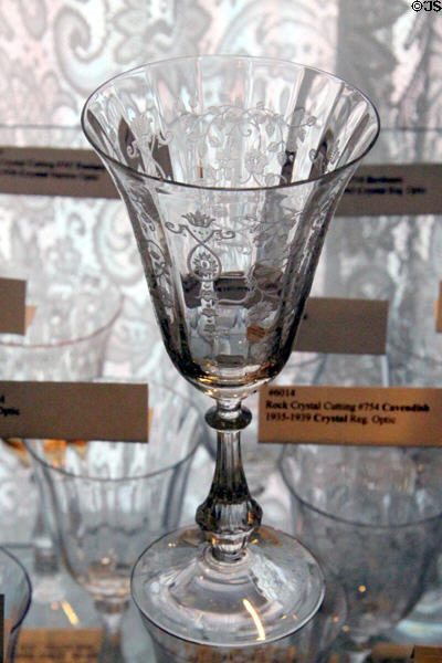 Arcady etched stemmed goblet (1936-54) at Fostoria Glass Museum. Moundsville, WV.