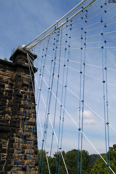 Cable details of Wheeling Suspension Bridge. Wheeling, WV.