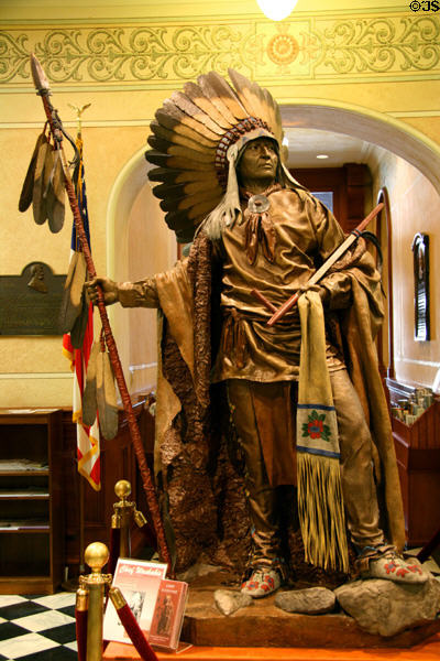Statue (2000) of Shoshone Chief Washakie (c1798-1900) by Dave McGary at Wyoming State Capitol. Cheyenne, WY.
