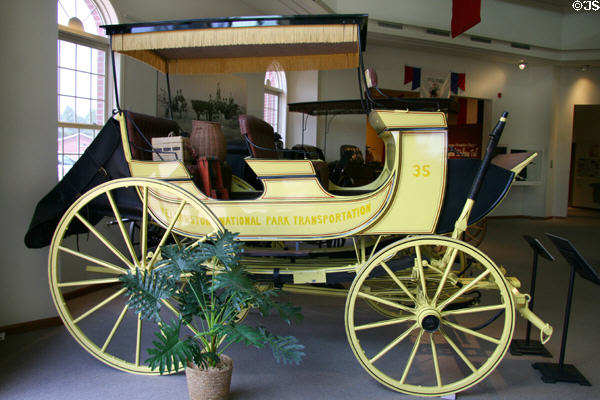 Yellowstone Coach (c1886) by Abbot Downing, Concord, NH, at Cheyenne Frontier Days Old West Museum. Cheyenne, WY.