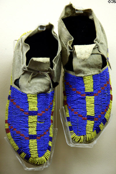 Plateau Indian beaded moccasins (19thC) at Nelson Museum of the West. Cheyenne, WY.