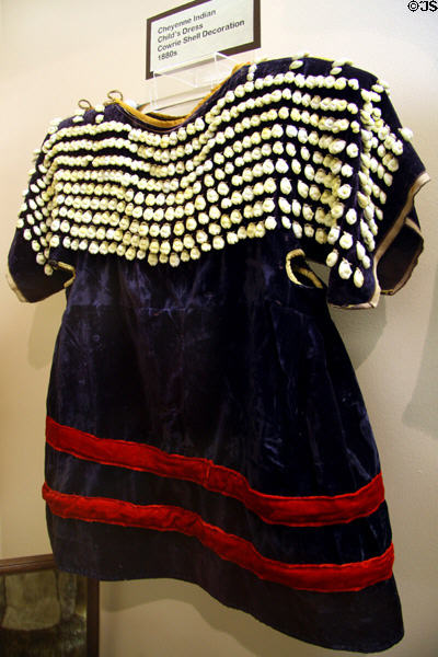 Cheyenne Indian child's dress (1880s) with cowrie shells at Nelson Museum of the West. Cheyenne, WY.