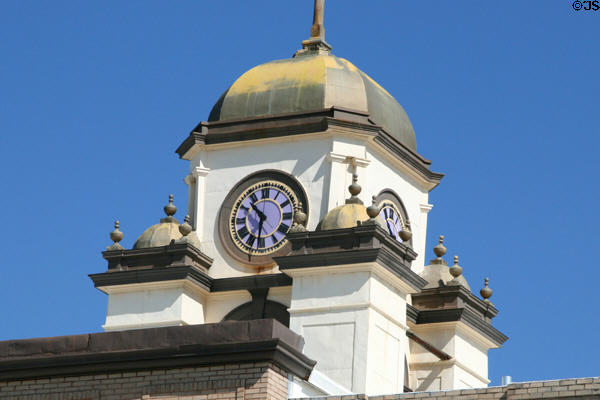 Clock tower of Cody City Hall. Cody, WY.