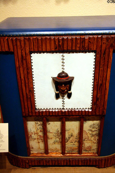 Radio-phonograph cabinet in western style by Shoshone Furniture Co. of Cody at Buffalo Bill Center of the West. Cody, WY.