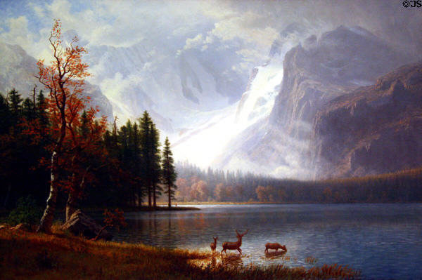 Estes Park, Colorado, Whyte's Lake painting (c1877) by Albert Bierstadt at Buffalo Bill Center of the West. Cody, WY.
