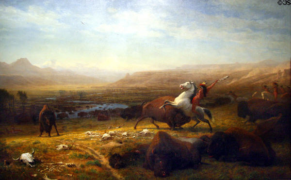 Last of the Buffalo painting (1888) by Albert Bierstadt at Buffalo Bill Center of the West. Cody, WY.