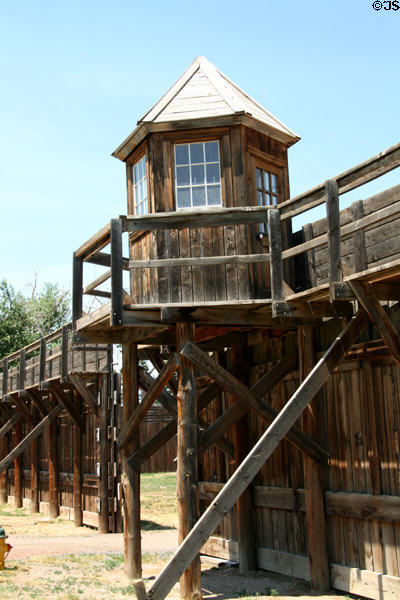 Watchtower on stockade of Wyoming Territorial Prison. Laramie, WY.