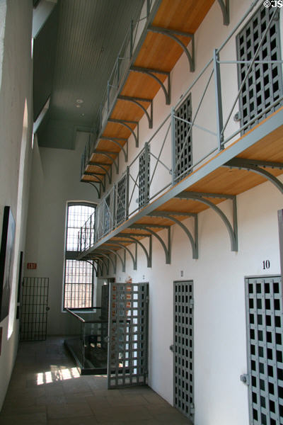 Cell block ranges of Wyoming Territorial Prison. Laramie, WY.