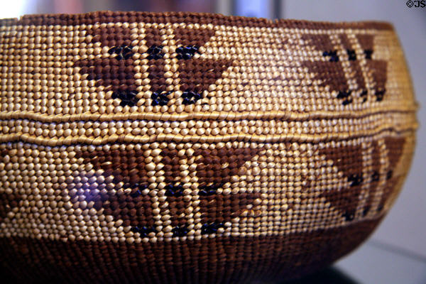Weaving detail of native basket at Laramie Plains Museum. Laramie, WY.