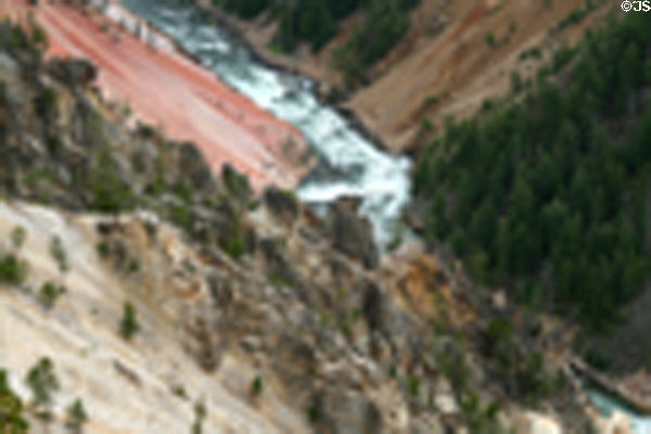 Rock formations in Grand Canyon of the Yellowstone River in Yellowstone National Park. WY.