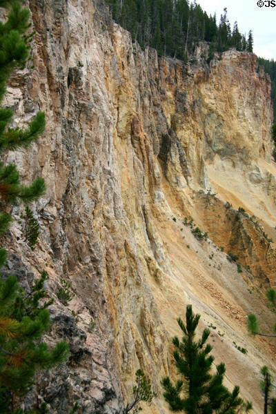 Rock formations in Grand Canyon of Yellowstone National Park. WY.