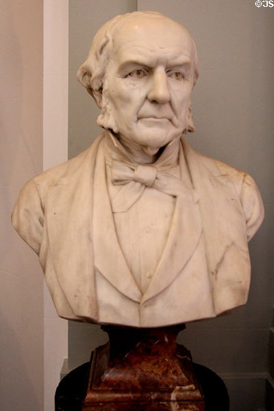 Prime Minister William Ewart Gladstone marble portrait bust (1883) by Edward Onslow Ford at Lady Lever Art Gallery. Liverpool, England.