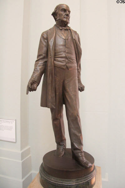 Prime Minister William Ewart Gladstone bronze sculpture (1883) by Edward Onslow Ford at Lady Lever Art Gallery. Liverpool, England.