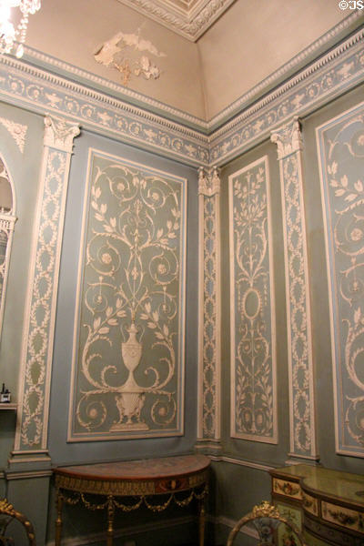 Robert Adam period room (18th C) with this architects wall panels & furniture at Lady Lever Art Gallery. Liverpool, England.