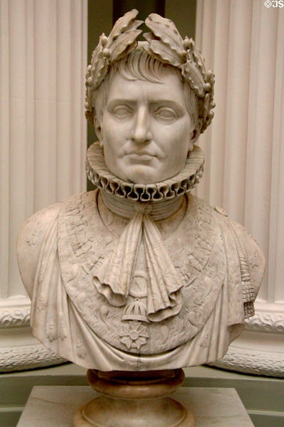 Napoleon I marble portrait bust (1830-60) by unknown Italian at Lady Lever Art Gallery. Liverpool, England.