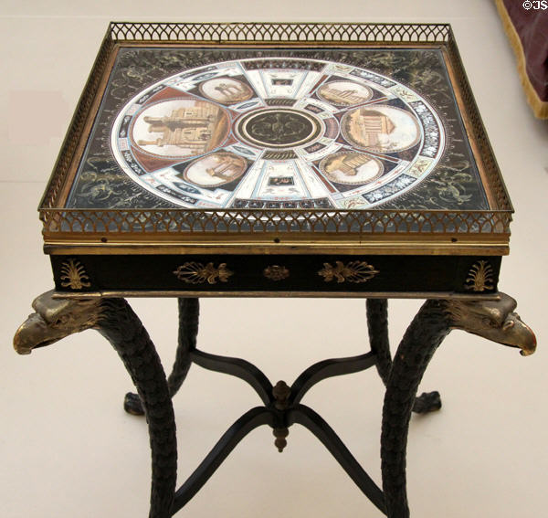 Inlaid stone table in Napoleon room at Lady Lever Art Gallery. Liverpool, England.