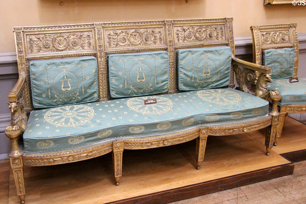 Sofa made for Napoleon's uncle Cardinal Fesch, Napoleon's ambassador to Pope 1803-6 by Dionisio & Lorenzo Santi of Rome at Lady Lever Art Gallery. Liverpool, England.