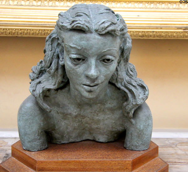 Deidre bronze sculpture head (1942) by Jacob Epstein at Lady Lever Art Gallery. Liverpool, England.