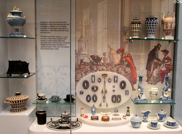 Display of special Wedgwood pieces (1770-1810) that company had in its showrooms at Lady Lever Art Gallery. Liverpool, England.