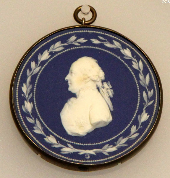 Philippe Egalité, Duc d'Orléans portrait medallion of Wedgwood blue jasper (1790-1800) at Lady Lever Art Gallery. Liverpool, England.