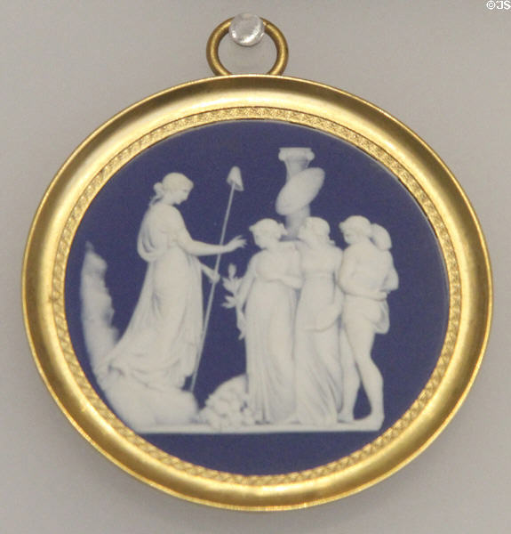 French Revolution medallion of Wedgwood blue jasper (1789) at Lady Lever Art Gallery. Liverpool, England.