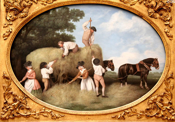 Haycarting painted in enamels on Wedgwood fired tablet (1795) by George Stubbs at Lady Lever Art Gallery. Liverpool, England.