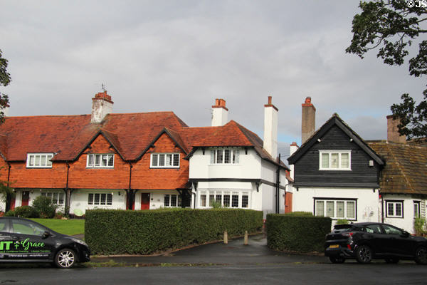 Quaint streetscape of Port Sunlight. Liverpool, England.