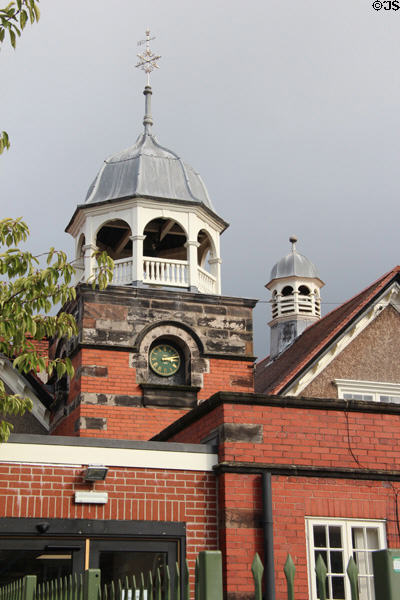 Cupolas atop Church Drive Primary School (1903) at Port Sunlight. Liverpool, England.