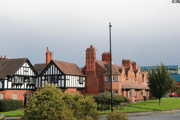 Row of residences at Port Sunlight. Liverpool, England.