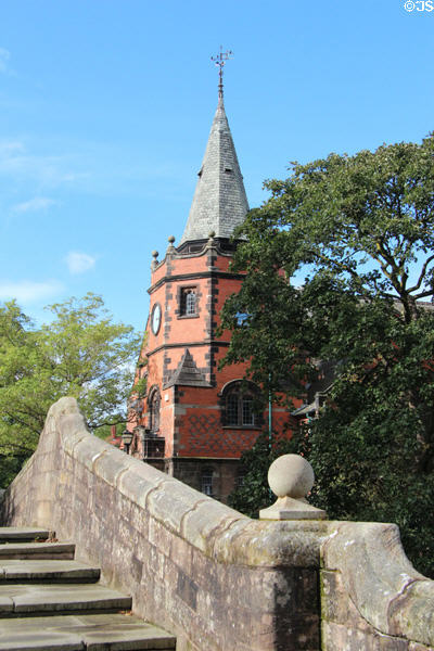 Lyceum Club beside footbridge at Port Sunlight. Liverpool, England.