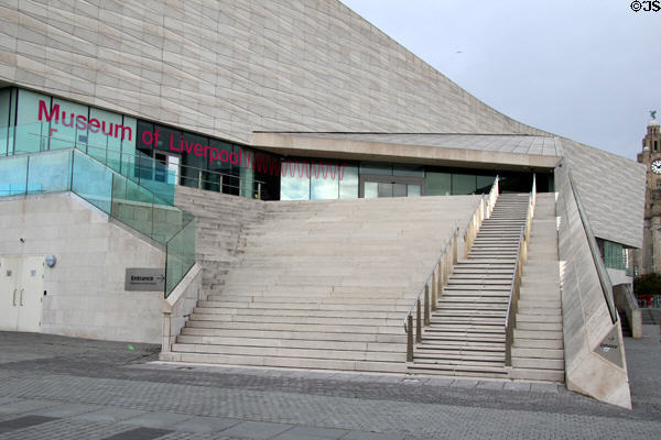 Exterior staircase at Museum of Liverpool. Liverpool, England.