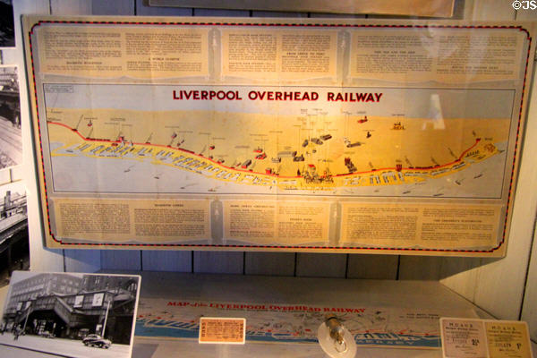 Liverpool Overhead Railway map at Museum of Liverpool. Liverpool, England.