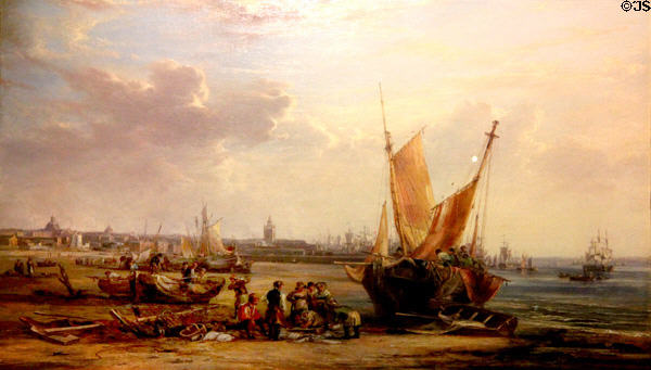 Liverpool from Bootle Sands painting (c1828) by Samuel Williamson at Museum of Liverpool. Liverpool, England.