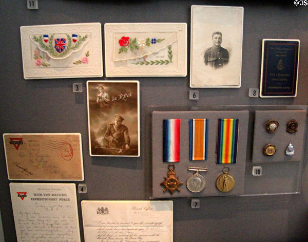 British letters, medals & photos from WWI (1914-9) at Museum of Liverpool. Liverpool, England.