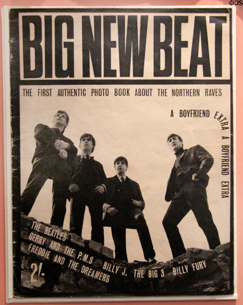 Big New Beat magazine (1963) in Beatles exhibit at Museum of Liverpool. Liverpool, England.