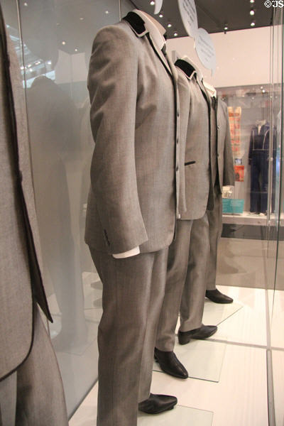 Beatles velvet collar suits (1963) by Douglas A. Millings of London in Beatles exhibit at Museum of Liverpool. Liverpool, England.