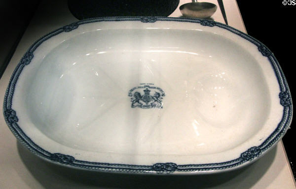 SS Great Britain meat dish (c1850) by Gibbs Bright & Co at Merseyside Maritime Museum. Liverpool, England.